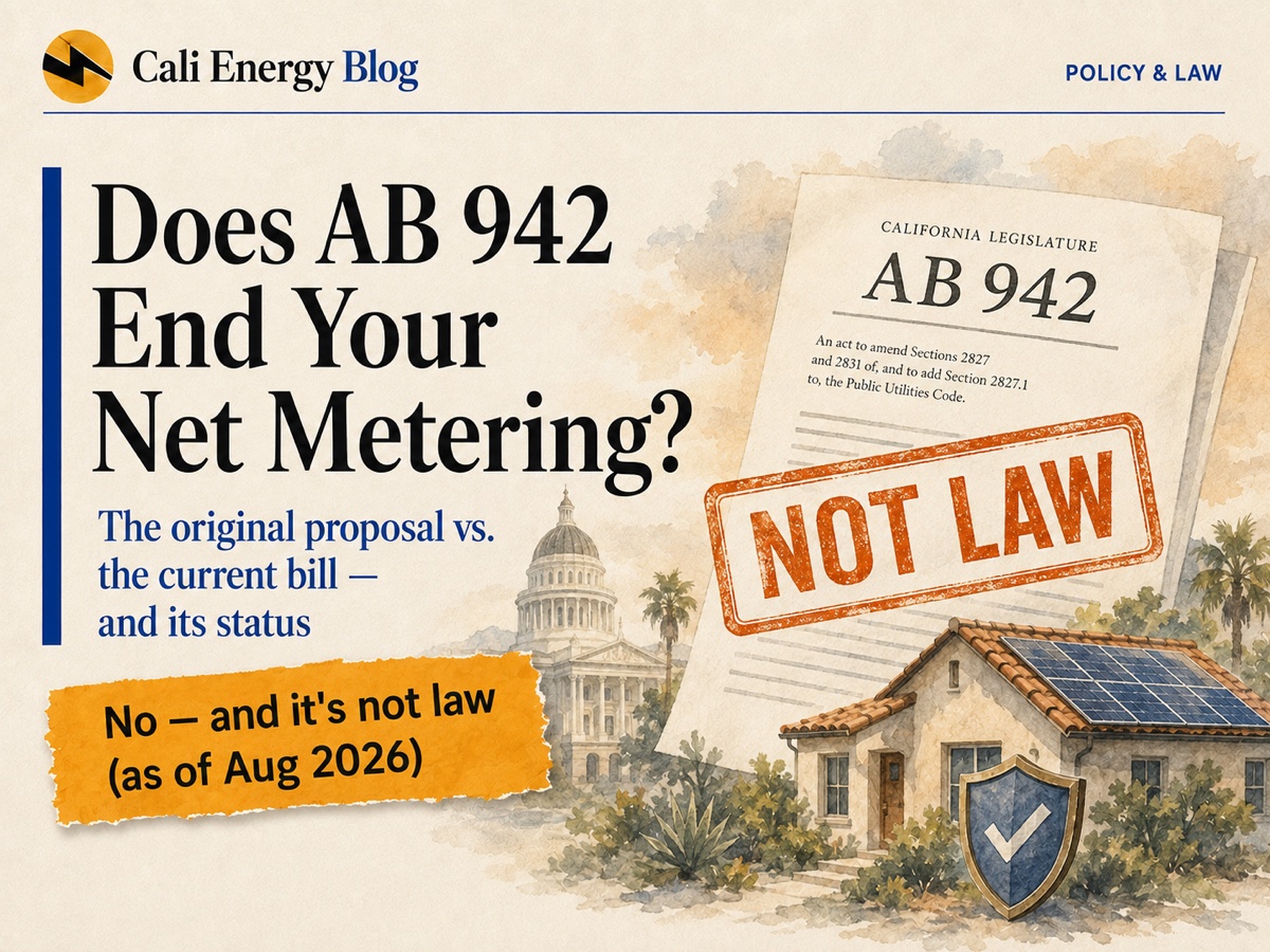 Does AB 942 End Your Net Metering?