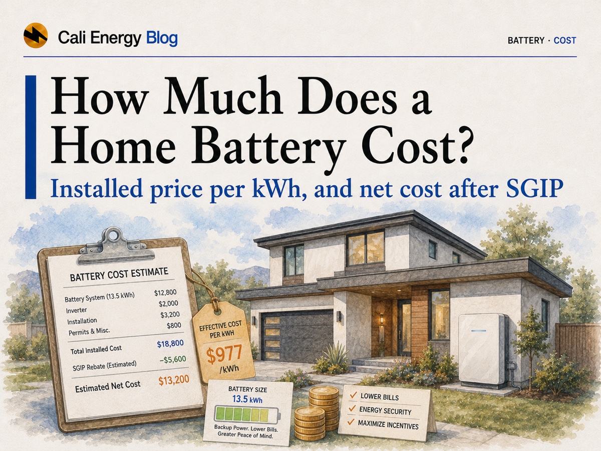 How Much Does a Home Battery Cost in California? (2026)