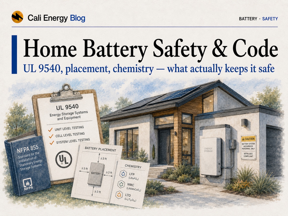 Home Battery Safety & Code in California (2026)