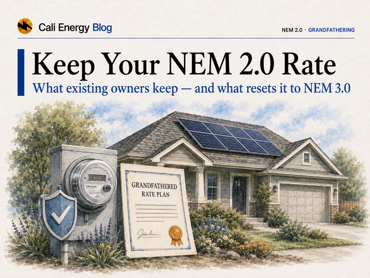 NEM 2.0 Grandfathering in California (2026)