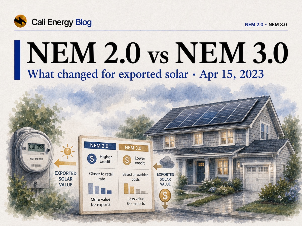 NEM 2.0 vs NEM 3.0 in California: What Changed
