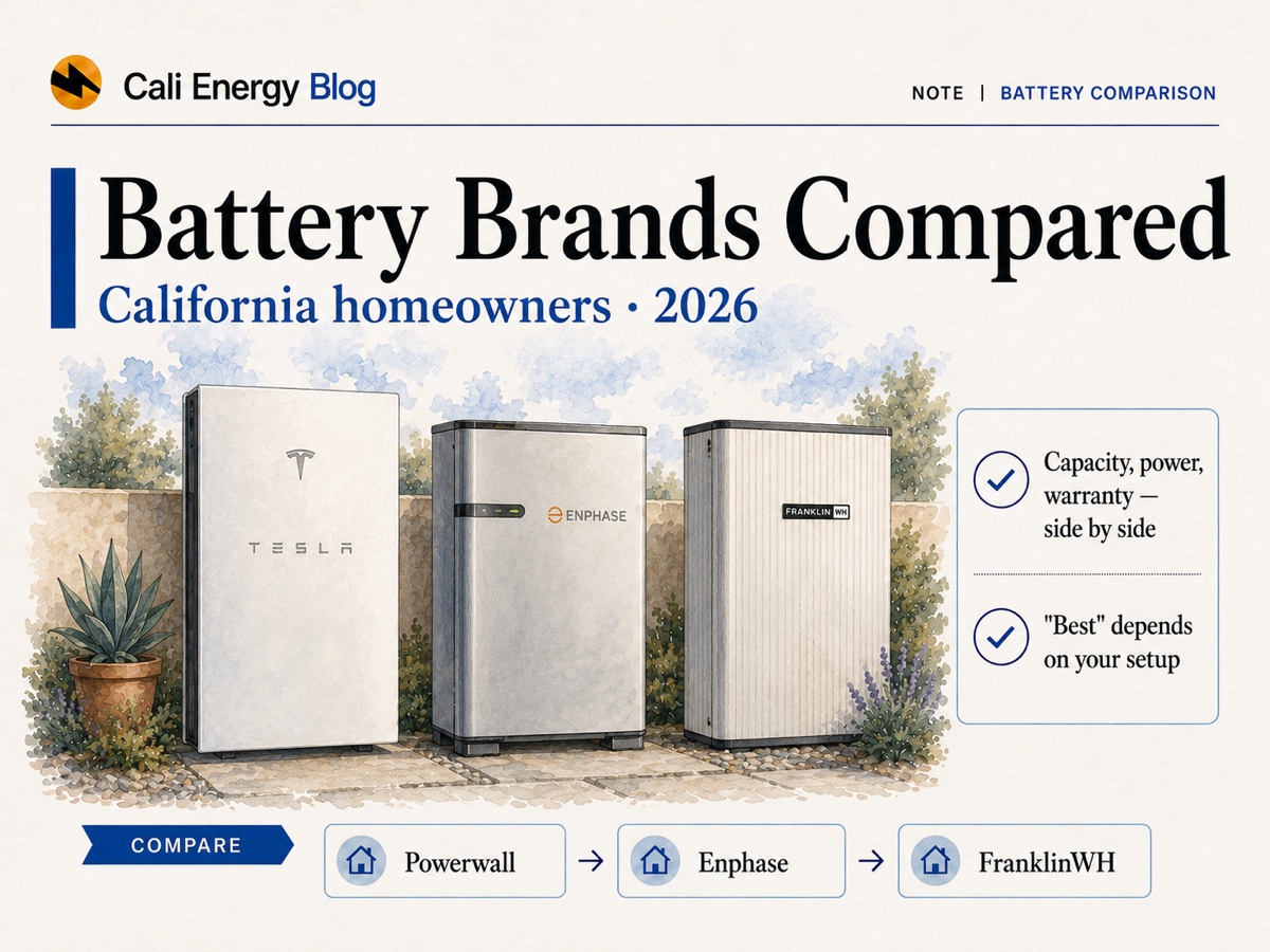 Powerwall vs Enphase vs FranklinWH: CA Battery Guide (2026)