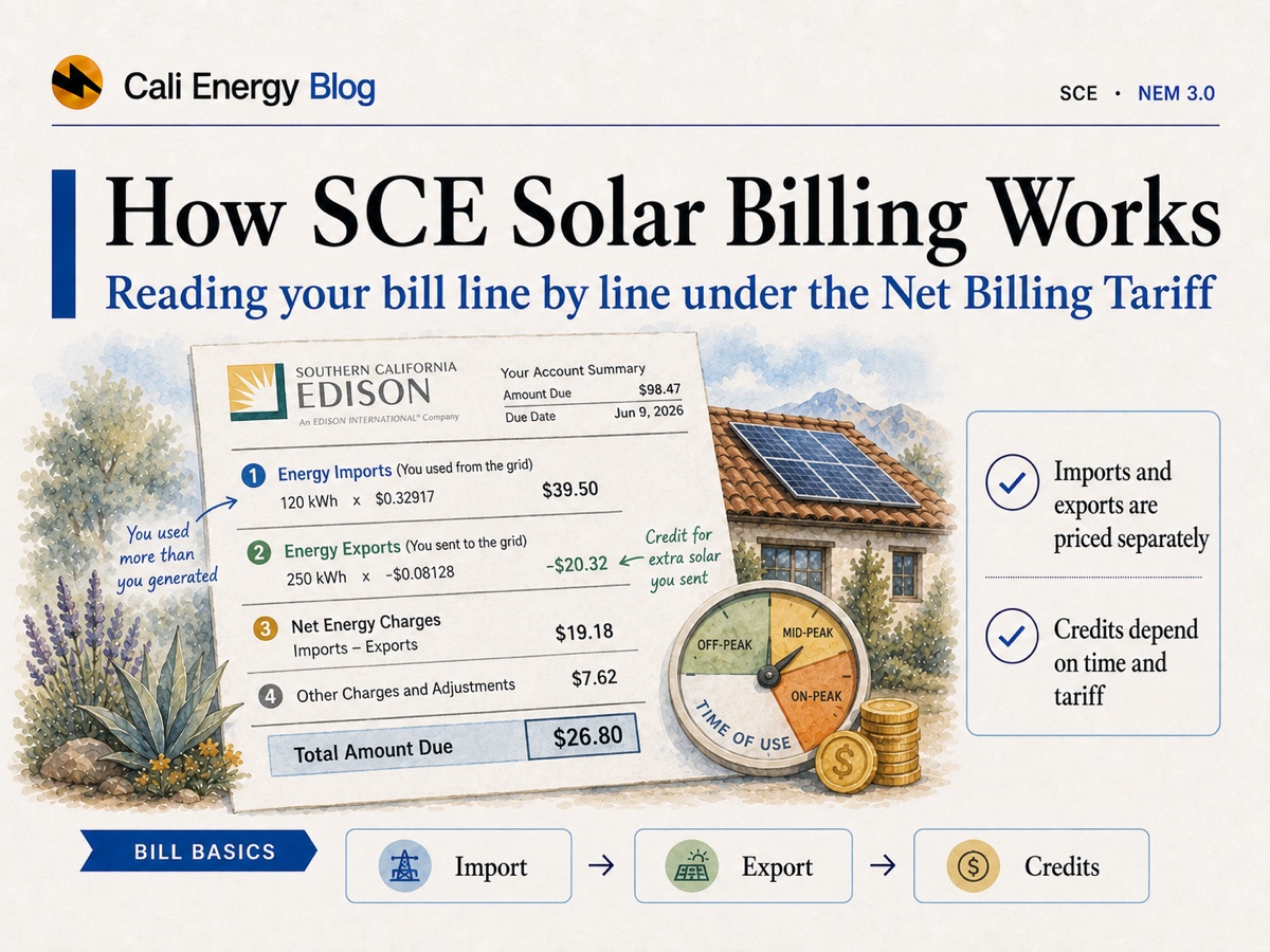 How SCE Solar Billing Works Under NEM 3.0 (2026)