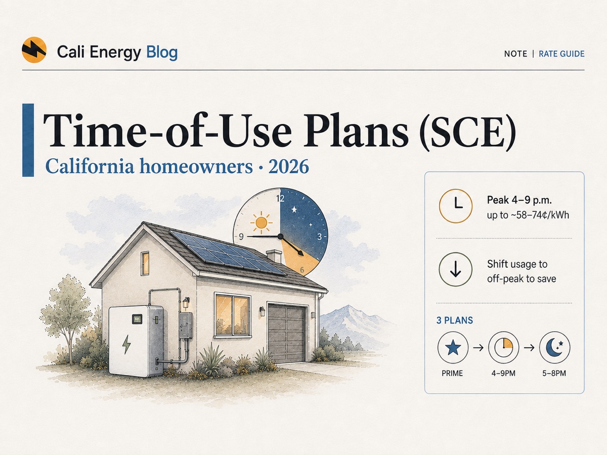 SCE Time-of-Use Plans Compared (2026): TOU-D-4-9PM vs 5-8PM vs PRIME