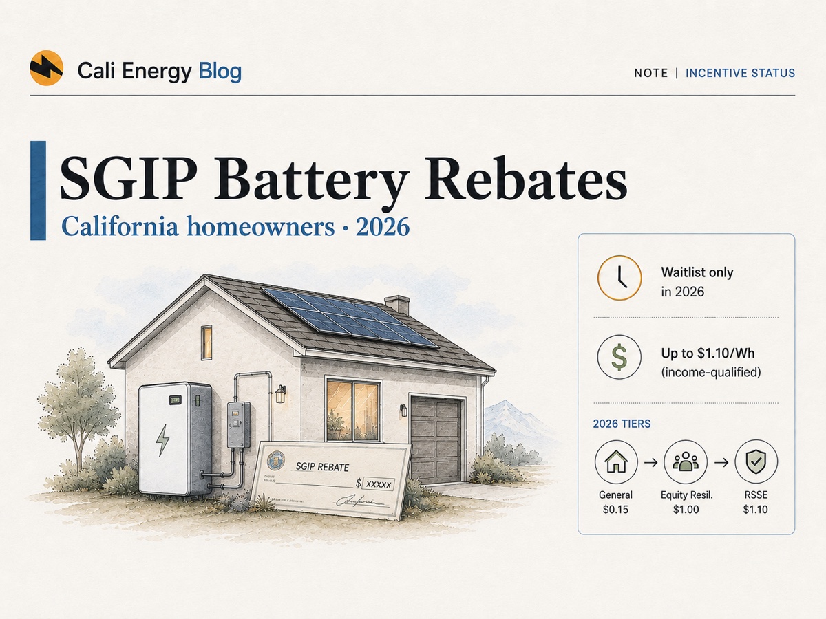SGIP Battery Incentives in California (2026): Tiers, Eligibility & Funding Status