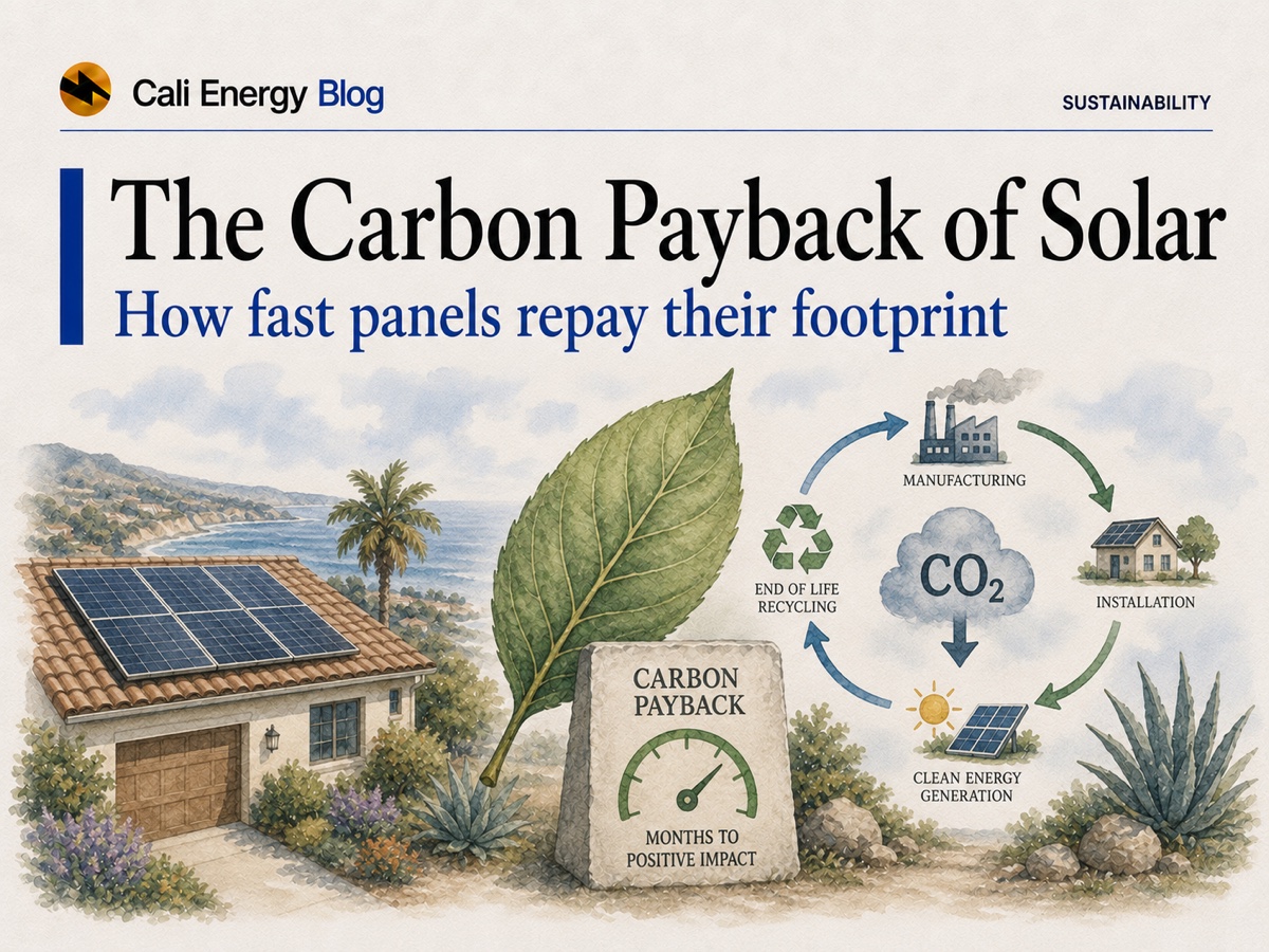 The Carbon Payback of Solar Panels in California (2026)