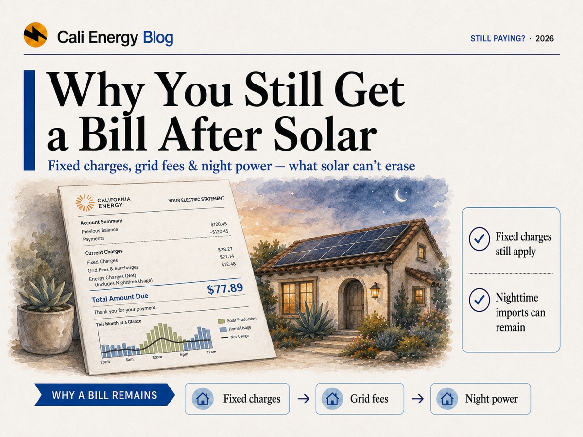 Why Do I Still Have an Electric Bill After Solar? (2026)