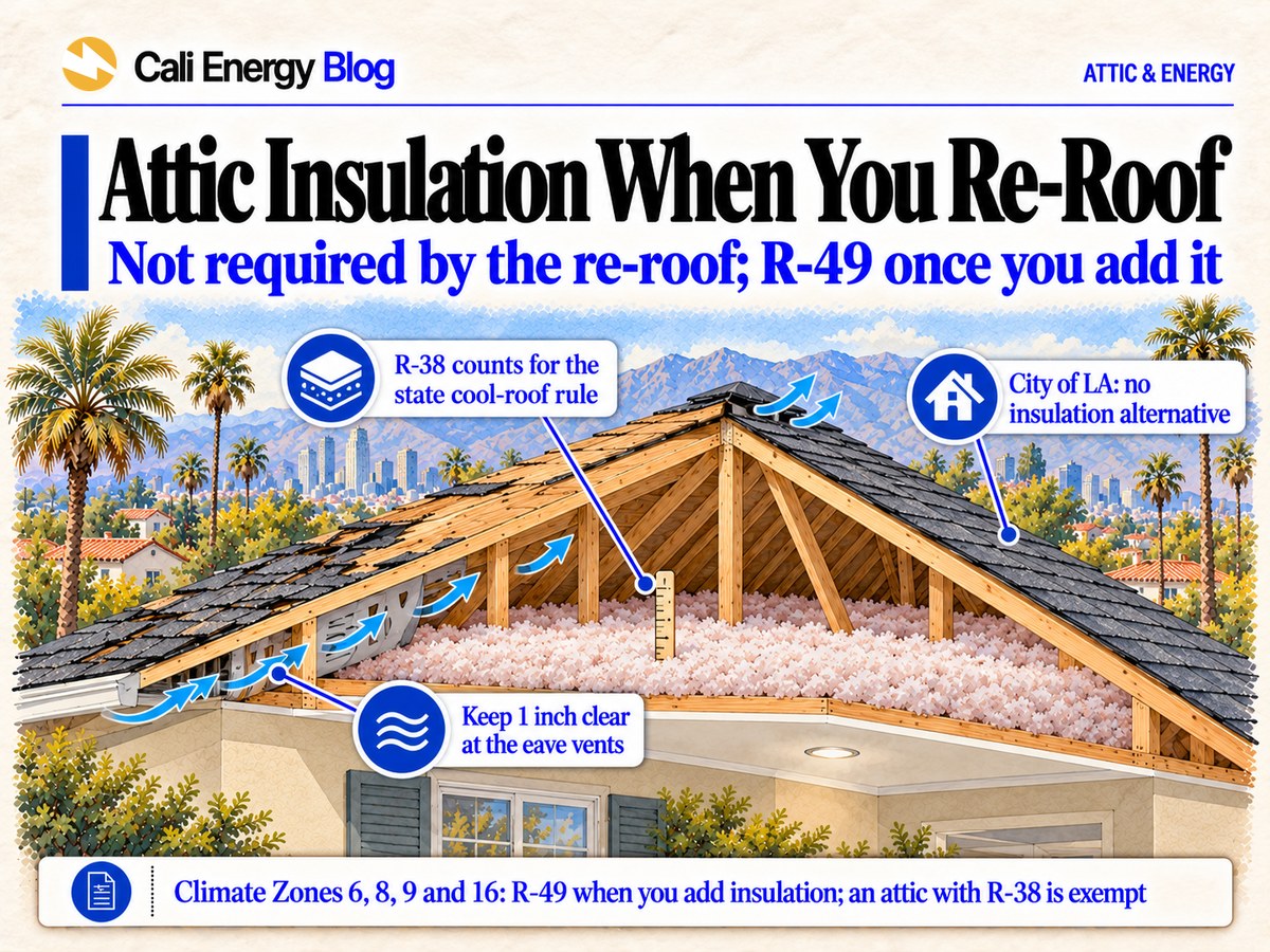 Attic Insulation When You Re-Roof in California
